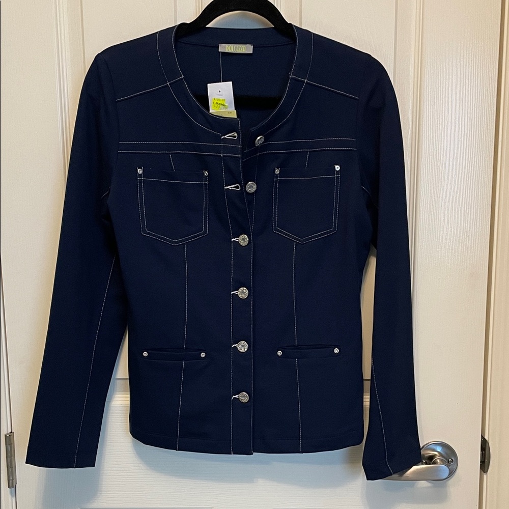 NWT Dark blue Dolcezza stretch jacket size S